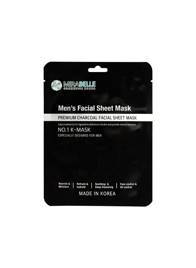 Mirabelle Men's Korean Face Sheet Mask for Intense Brightening | Anti - Acne (Pack of 2) - Image 1