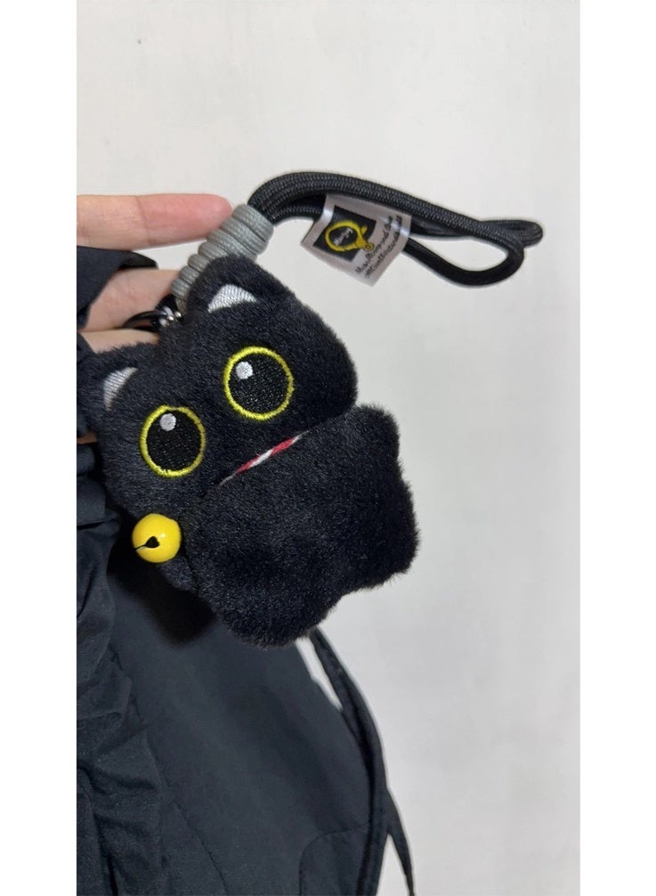 أفهوغو سلسلة مفاتيح على شكل قطة سوداء من القطيفة تصدر صوت صرير مع جرس - سلسلة مفاتيح كرتونية لطيفة للحقائب وديكور السيارة وحزام معصم متعدد الألوان - هدية جديدة للأطفال والفتيات - Image 4