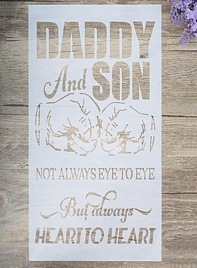 SLGIFT DIY Decorative Dad and Son Letter Stencil Template for Painting on Walls Furniture Crafts (A4 Size) - Image 1