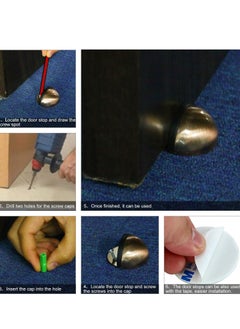 Generic Stainless Steel Half Moon Oval Floor Door Stop  - Image 4