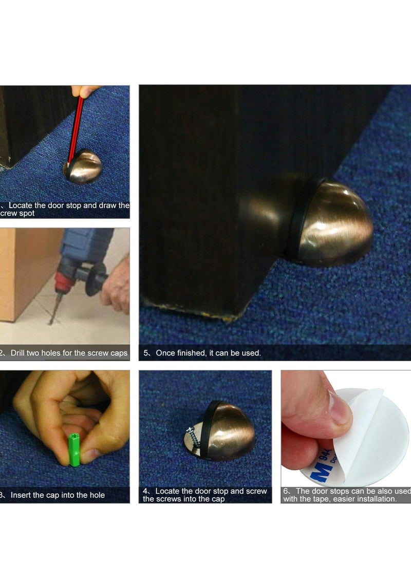Generic Stainless Steel Half Moon Oval Floor Door Stop  - Image 4
