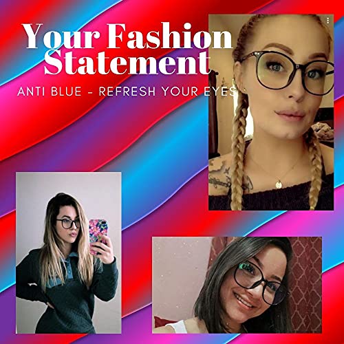 OPTIFINE Reading Glasses Anti Blue Light Blocking Reader Oversized Frame for Women Men for Mid Big Face Anti Eyestains Black 0 - Image 2