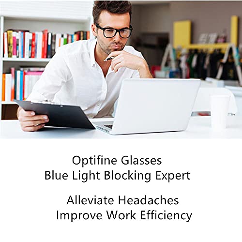 OPTIFINE Reading Glasses Anti Blue Light Blocking Reader Oversized Frame for Women Men for Mid Big Face Anti Eyestains Black 0 - Image 5