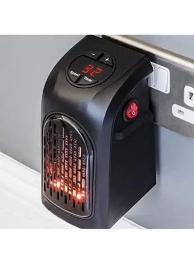 400W Mini Electric Wall Heater | Handy Plug-In Space Heater with Remote Control & Digital LED Display | 12-Hour Timer & 15-32°C Adjustable Thermostat Ceramic Fast Heating Fan for Home, Room, Office - Image 1