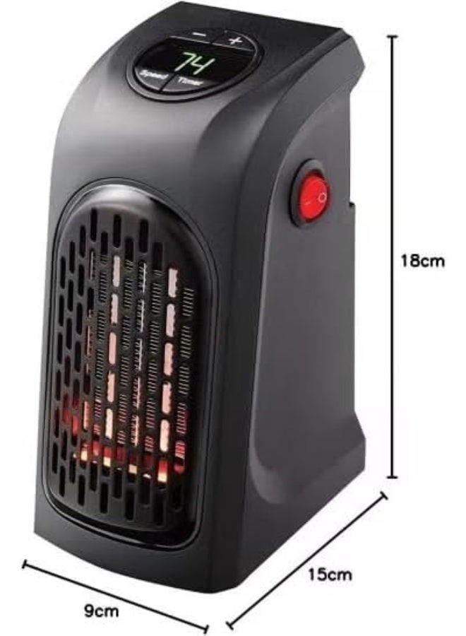 400W Mini Electric Wall Heater | Handy Plug-In Space Heater with Remote Control & Digital LED Display | 12-Hour Timer & 15-32°C Adjustable Thermostat Ceramic Fast Heating Fan for Home, Room, Office - Image 2