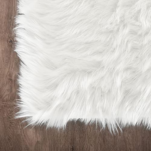 Latepis White Faux Fur Sheepskin Rug 4x6 for Living Room, Fuzzy Rugs Fluffy Washable Rug for Bedroom, Playroom, Luxury Room Decor, Rectangle - Image 5