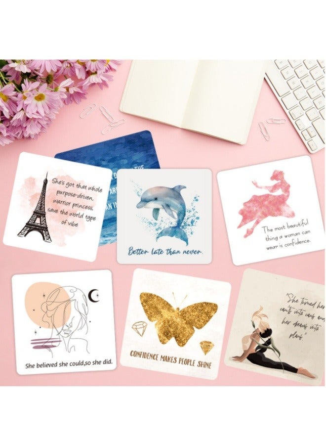 50Pcs Encouragement Cards Set Positive Inspirational Greeting Cards Pink - Image 2