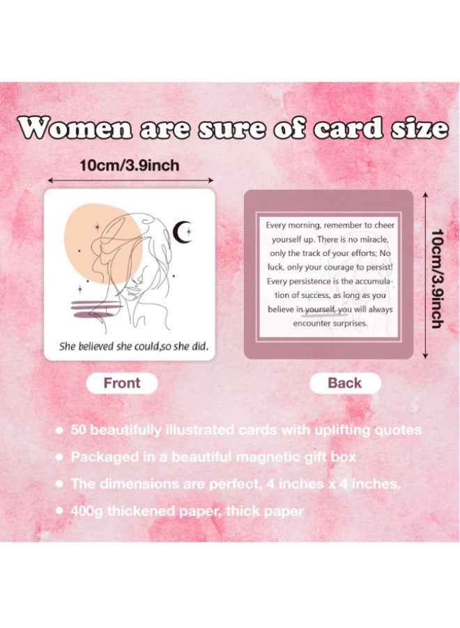 50Pcs Encouragement Cards Set Positive Inspirational Greeting Cards Pink - Image 3