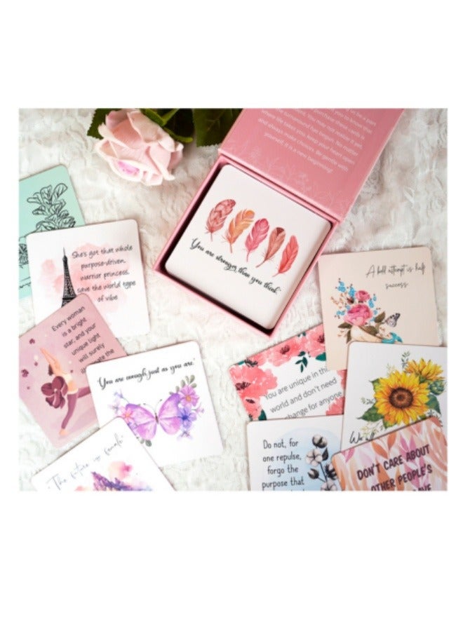 50Pcs Encouragement Cards Set Positive Inspirational Greeting Cards Pink - Image 5