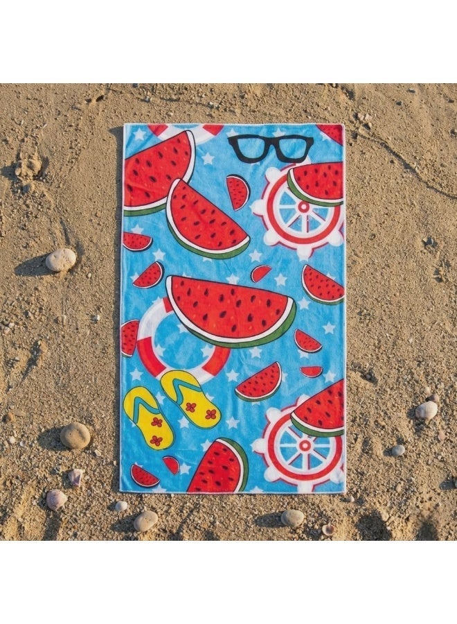 Large Beach Towel (140*70cm) Absorption Material, Various Designs (Doman & watermelon) - Image 3
