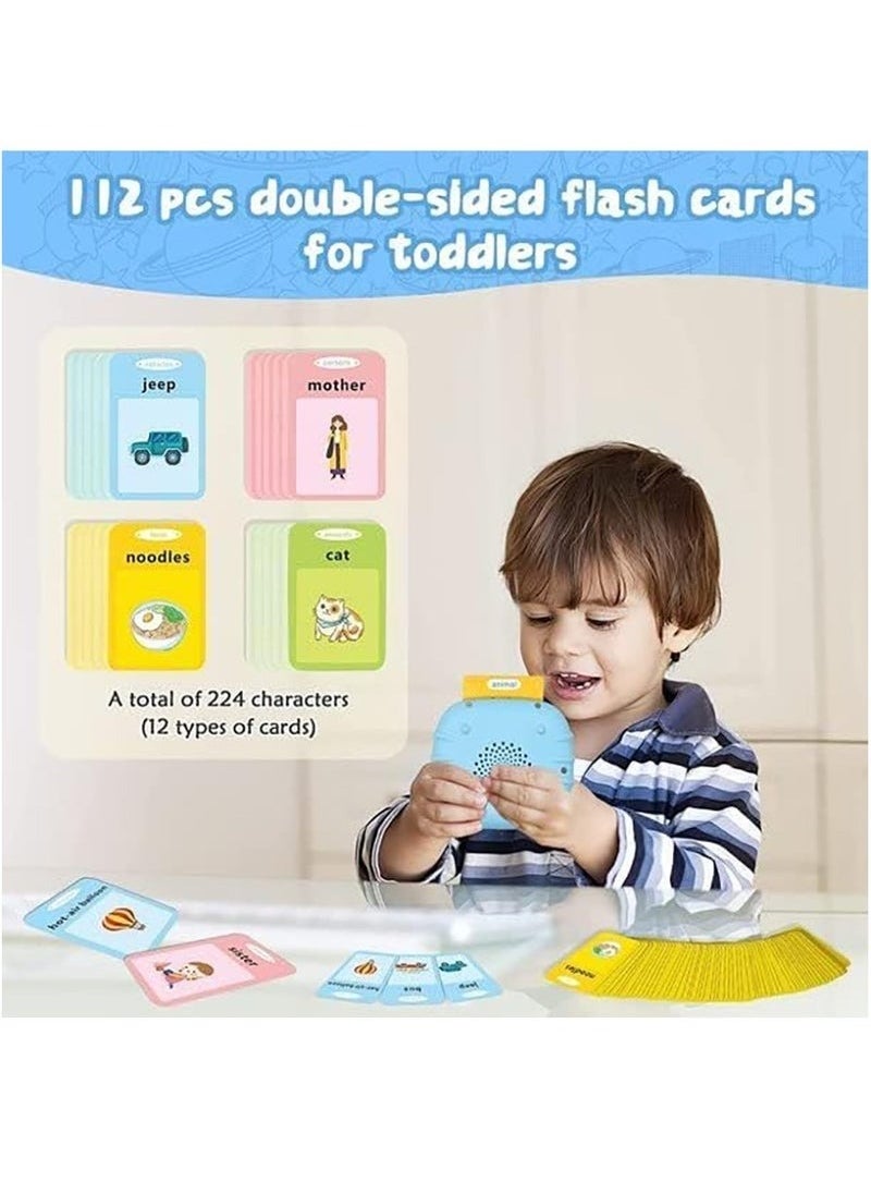 Zashe Talking Flash Cards Learning Toy for Kids – Rechargeable Early Education Device with English & Arabic Pronunciation, 224 Words  - Image 2