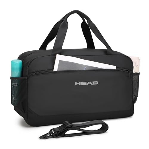 HEAD 40L Waterproof Travel Duffel Bag for Men, Large Sport Gym Bags for Fitness/Weekender Overnight, Lightweight Luggage Shoulder Bag for Business/Workout/Trip, Black - Image 1