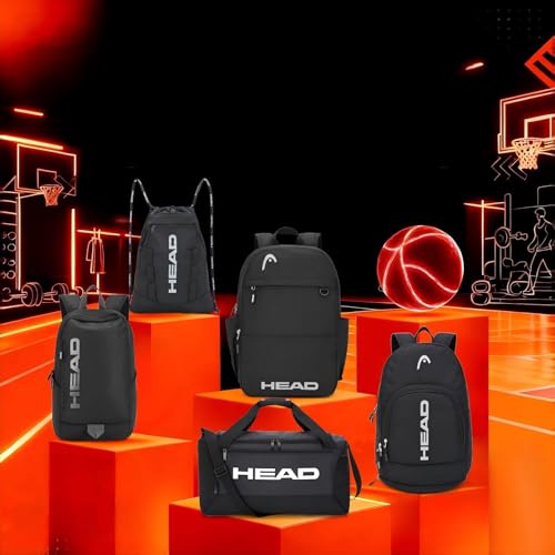 HEAD 40L Waterproof Travel Duffel Bag for Men, Large Sport Gym Bags for Fitness/Weekender Overnight, Lightweight Luggage Shoulder Bag for Business/Workout/Trip, Black - Image 2