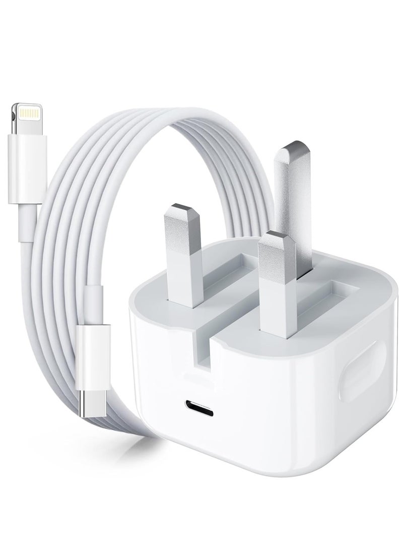 RAYON 30W Fast Charger USB-C Adapter with USB C to Lightning Data Cable Power Cable Compatible with iPhone 14/14 Pro/14 Pro Max/13/12/SE2020/11/XR/XS Max/X/iPad - Image 1