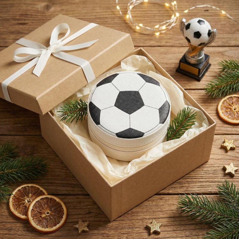 Mindoub 12-Pack Soccer Mini Travel Jewelry Case Round Black and White Soccer Stuff Portable Jewelry Organizer Storage Case for Christmas Graduation Sports Team Club Birthday Goodie Favors Gifts - Image 5