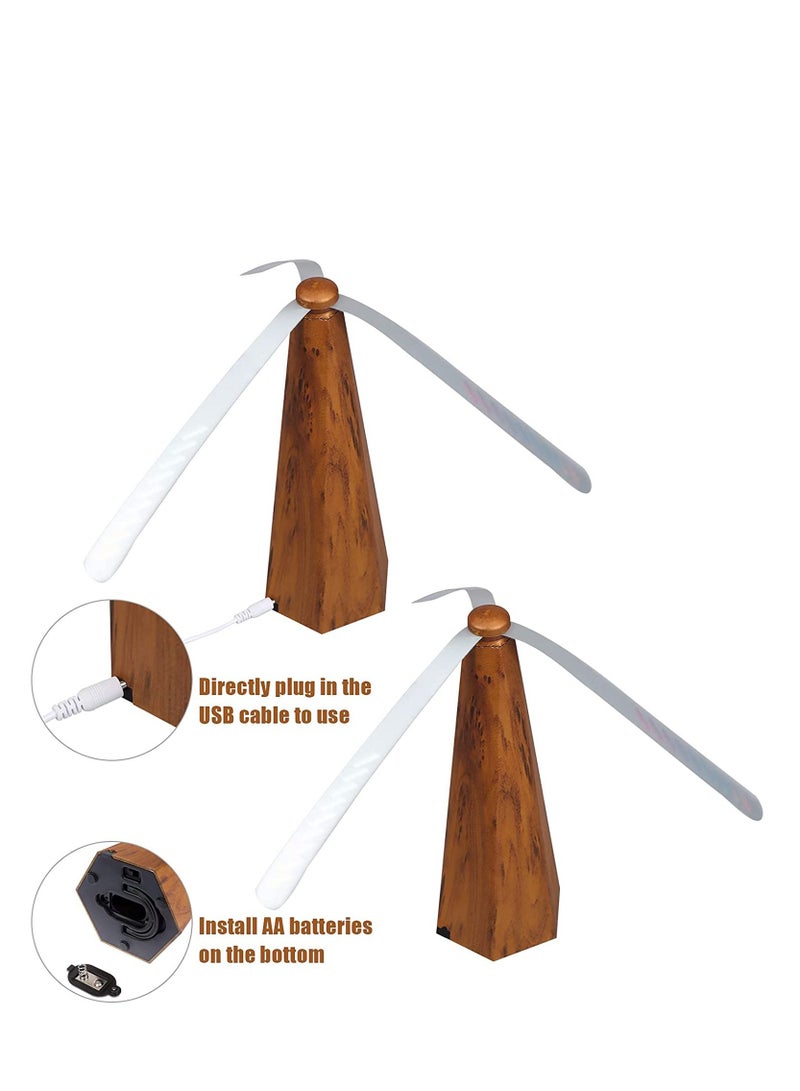 KASTWAVE Fly Repellent Fan for Tables, Insects Food Protector Electric Fan Portable Wood Grain Table for Outdoor Indoor Keep Flies Bug Away from Your Food Picnic Camping Meal Home Hotel without Chemicals 1 PCS - Image 4