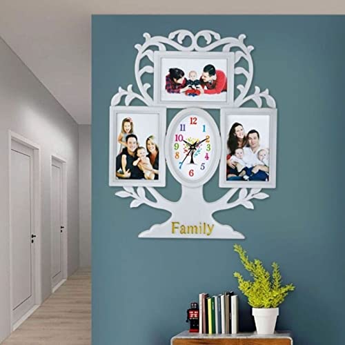 Harbour Analog Latest Stylish New Models Wall Clock with Photo Frames for Home Living Room Hall Bedroom (Size Height 44 CM X Width 34 CM)- Home Decor Big Size Wall Clock WL 715CPR 6 - Image 1