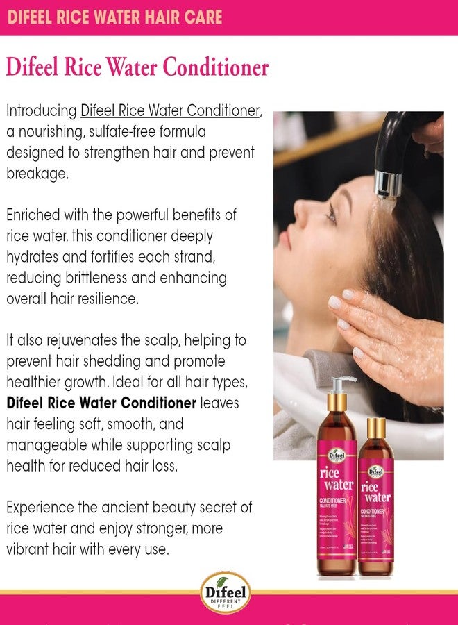 Difeel Rice Water Conditioner 33.8 oz. - Strengthening, Sulfate Free Natural Hair Conditioner - Image 3