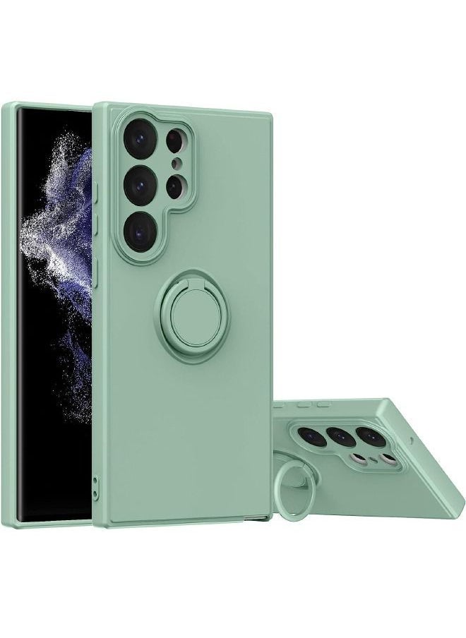 Raxoom Samsung Galaxy S23 Ultra Case, Slim Soft Silicone Rotatable Ring Holder, Support Magnetic Car Mount, Anti-Scratch Non-Slip and Shockproof Protective Cover for Samsung Galaxy S23 Ultra 5G, Mint Green - Image 1