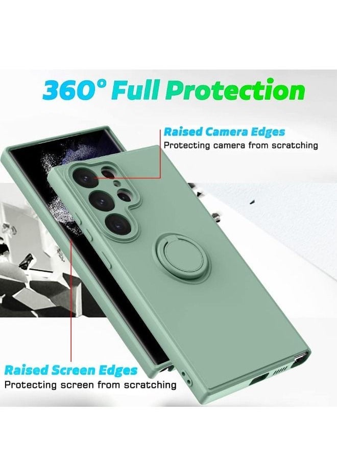 Raxoom Samsung Galaxy S23 Ultra Case, Slim Soft Silicone Rotatable Ring Holder, Support Magnetic Car Mount, Anti-Scratch Non-Slip and Shockproof Protective Cover for Samsung Galaxy S23 Ultra 5G, Mint Green - Image 3