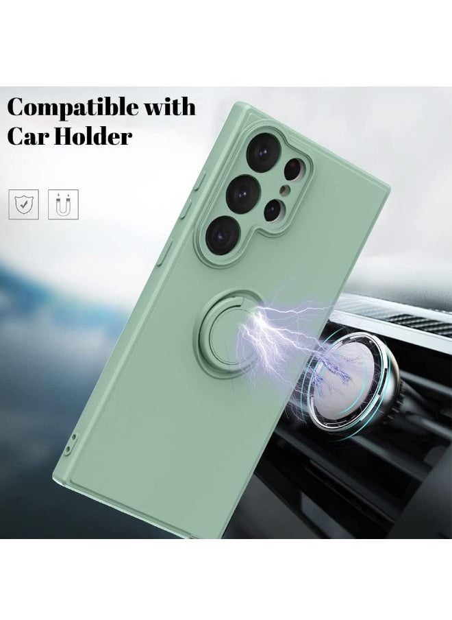 Raxoom Samsung Galaxy S23 Ultra Case, Slim Soft Silicone Rotatable Ring Holder, Support Magnetic Car Mount, Anti-Scratch Non-Slip and Shockproof Protective Cover for Samsung Galaxy S23 Ultra 5G, Mint Green - Image 2