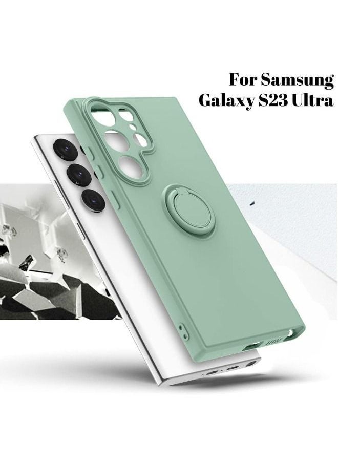 Raxoom Samsung Galaxy S23 Ultra Case, Slim Soft Silicone Rotatable Ring Holder, Support Magnetic Car Mount, Anti-Scratch Non-Slip and Shockproof Protective Cover for Samsung Galaxy S23 Ultra 5G, Mint Green - Image 4
