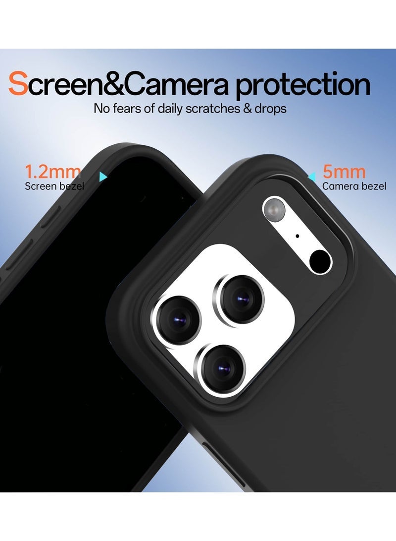 JAJEEK Apple iPhone 17 Pro Max 5G 2025 Soft Liquid Silicone Case Cover (MCRPSN) - Black - Image 4
