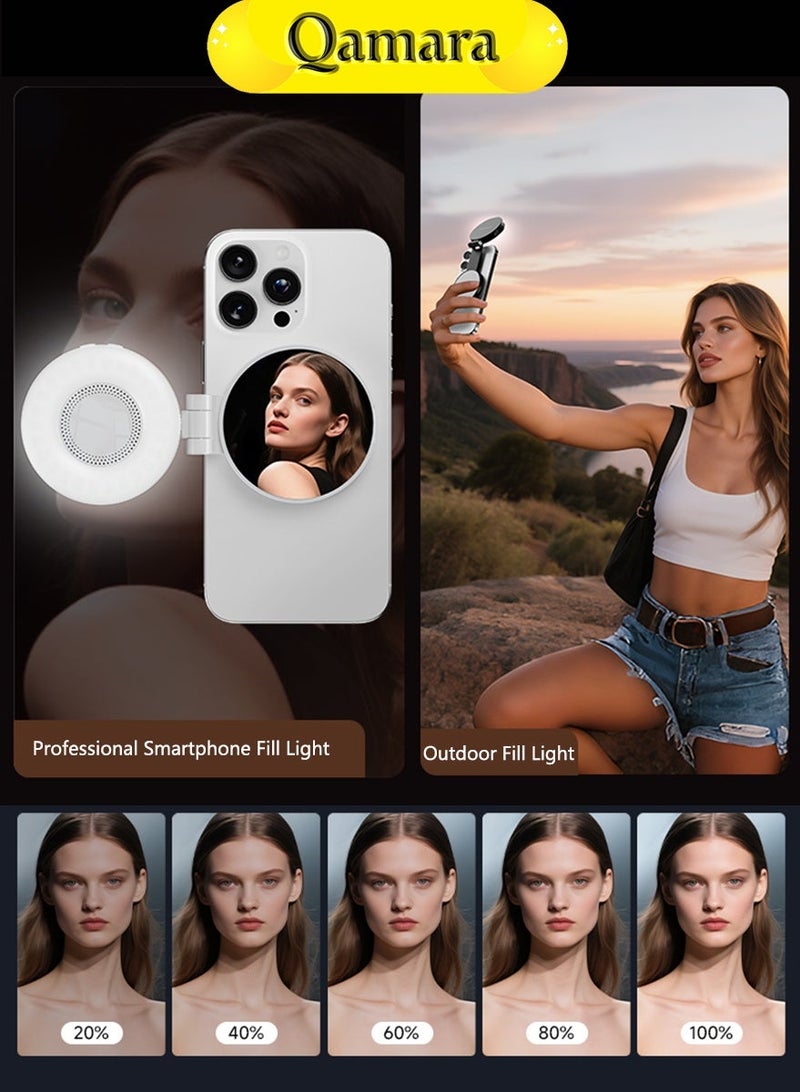 QAMARA Fill Light, Portable LED Fill Light for Smartphones With Full Color Adjustment & 1500mAh Rechargeable Battery Ideal for Mobile Photography and Video Recording - Image 5