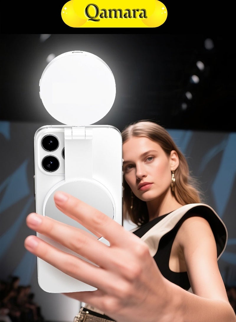 QAMARA Fill Light, Portable LED Fill Light for Smartphones With Full Color Adjustment & 1500mAh Rechargeable Battery Ideal for Mobile Photography and Video Recording - Image 2