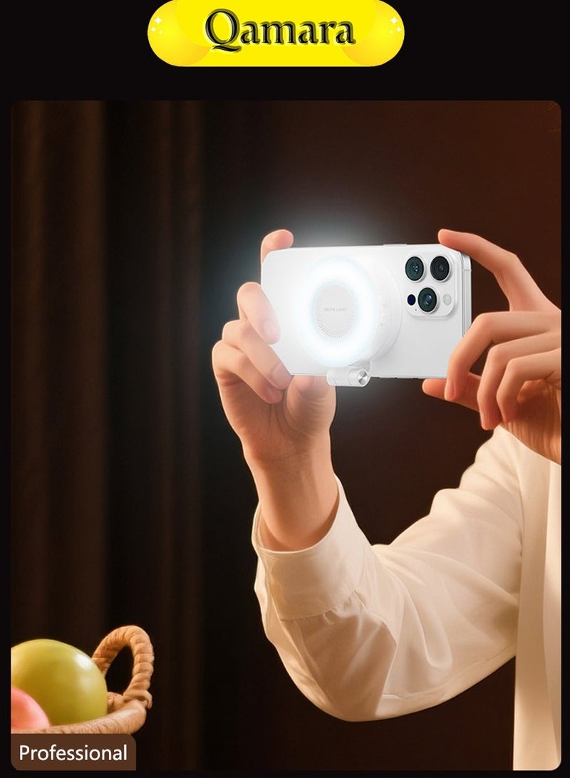 QAMARA Fill Light, Portable LED Fill Light for Smartphones With Full Color Adjustment & 1500mAh Rechargeable Battery Ideal for Mobile Photography and Video Recording - Image 3