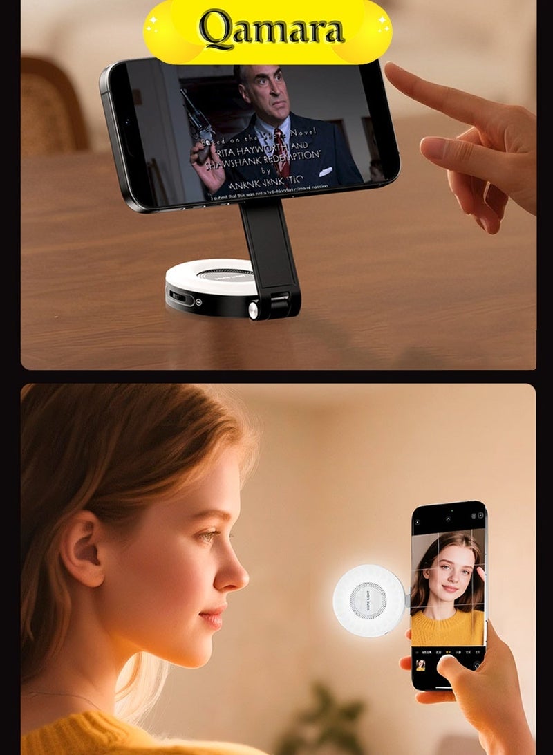 QAMARA Fill Light, Portable LED Fill Light for Smartphones With Full Color Adjustment & 1500mAh Rechargeable Battery Ideal for Mobile Photography and Video Recording - Image 4
