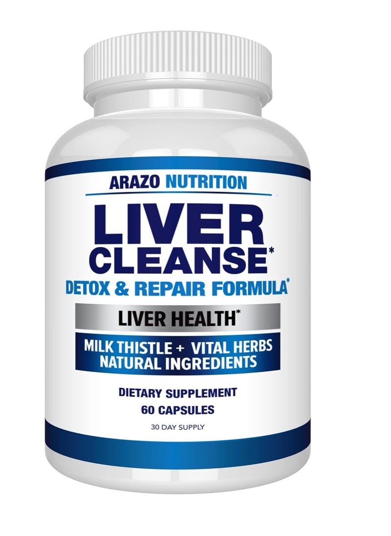 Arazo Nutrition Liver Cleanse Detox And Repair Formula Health 60 Capsules  - Image 1