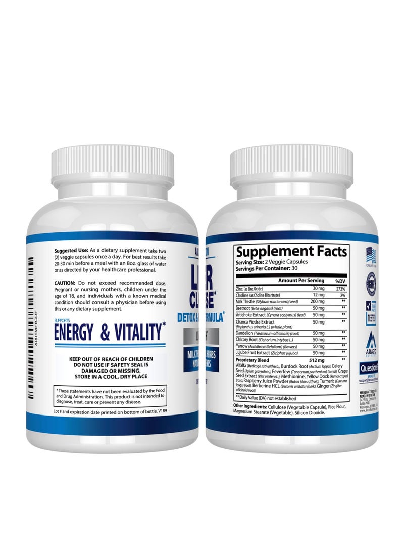 Arazo Nutrition Liver Cleanse Detox And Repair Formula Health 60 Capsules  - Image 2