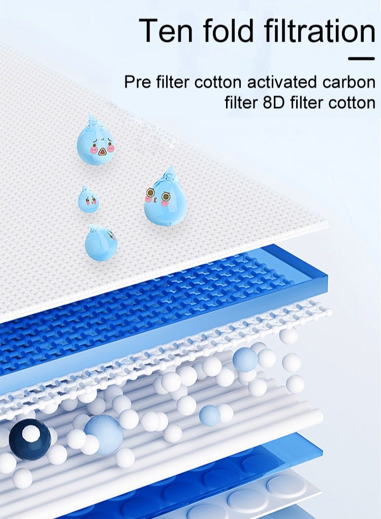 LAPET 6 Packs Cat Water Fountain Filters for WF200 Filter Element Replacement Activated Carbon Filter for Pet Automatic Drinking Feeder Accessories  - Image 5