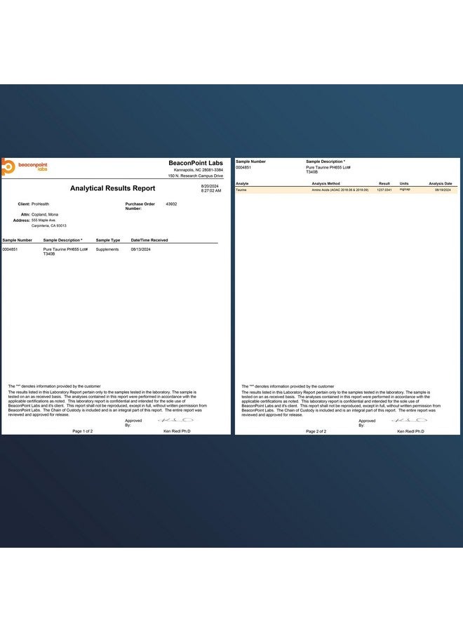 ProHealth Pure Taurine | Support Healthy Aging, Brain and Heart Health, Sports Performance | Antioxidant | 1000 mg per Capsule | Clinically Studied, Third-Party Tested, 120 Vegetarian Capsules - Image 3