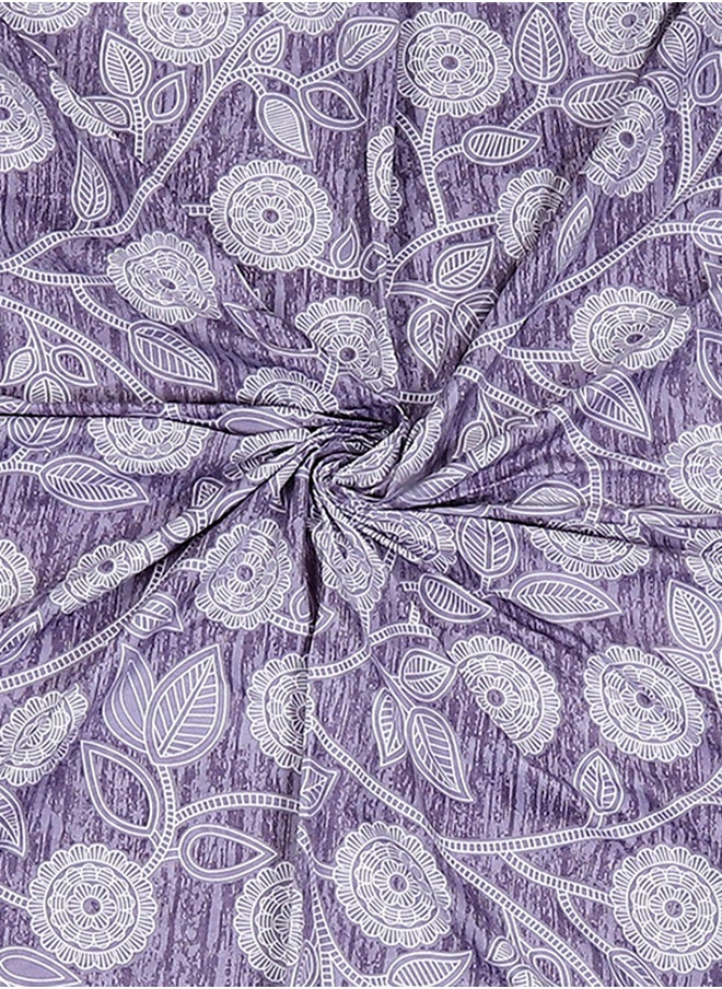 Status Contract Spring Summer Collection-Cotton Rich Double Bedsheet with 2 Pillow Covers for Bed Room, Home, Hotel-120 GSM, Purple Flower, 210 X 215 Cm  - Image 5