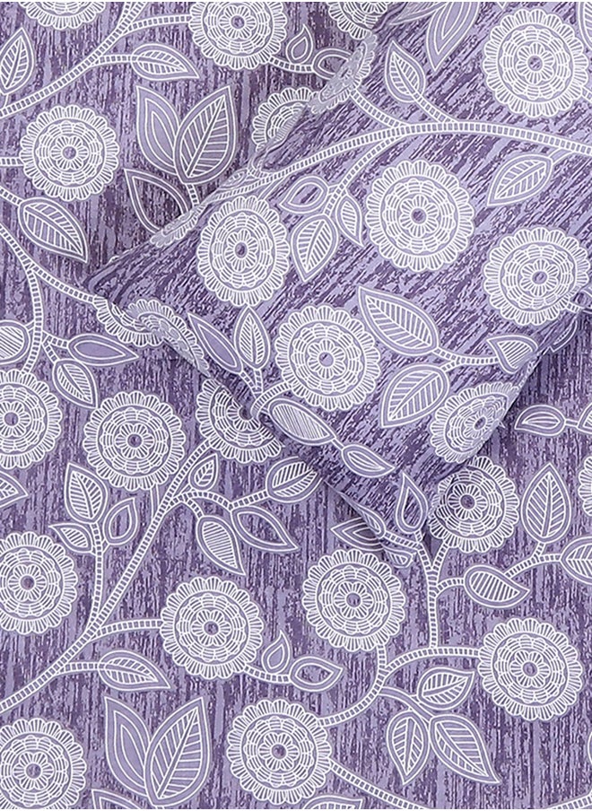 Status Contract Spring Summer Collection-Cotton Rich Double Bedsheet with 2 Pillow Covers for Bed Room, Home, Hotel-120 GSM, Purple Flower, 210 X 215 Cm  - Image 4