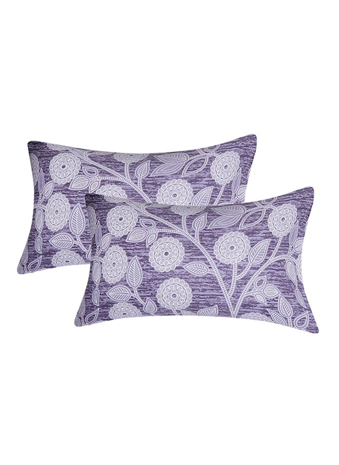 Status Contract Spring Summer Collection-Cotton Rich Double Bedsheet with 2 Pillow Covers for Bed Room, Home, Hotel-120 GSM, Purple Flower, 210 X 215 Cm  - Image 3