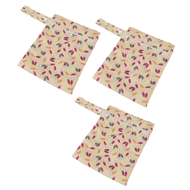 3pcs Wet Bag Water Resistant Reusable Portable Hanging Diaper Wet Bag for Home Travel T18 - Image 5
