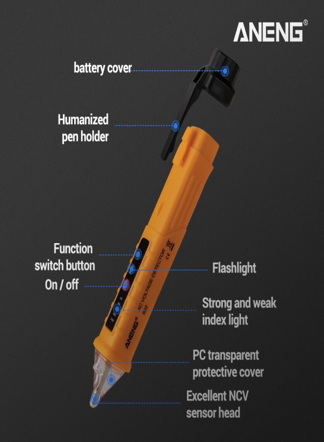 ANENG ANENG VD802 Non-contact AC Voltage Detector Tester Meter 12V-1000v Pen Style Electric Indicator LED Outlet Voltage Dectetor Sensor Wit - Image 2