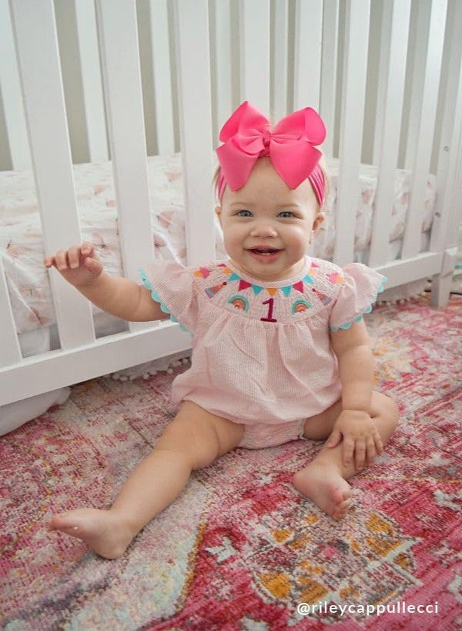 Mud Pie Baby Girls Smocked Birthday Bubble, 12-18 Months, Pink, 12-18 Months US - Image 4