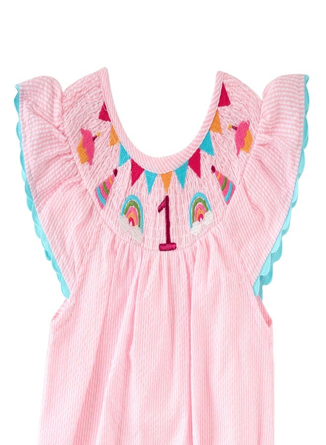 Mud Pie Baby Girls Smocked Birthday Bubble, 12-18 Months, Pink, 12-18 Months US - Image 3
