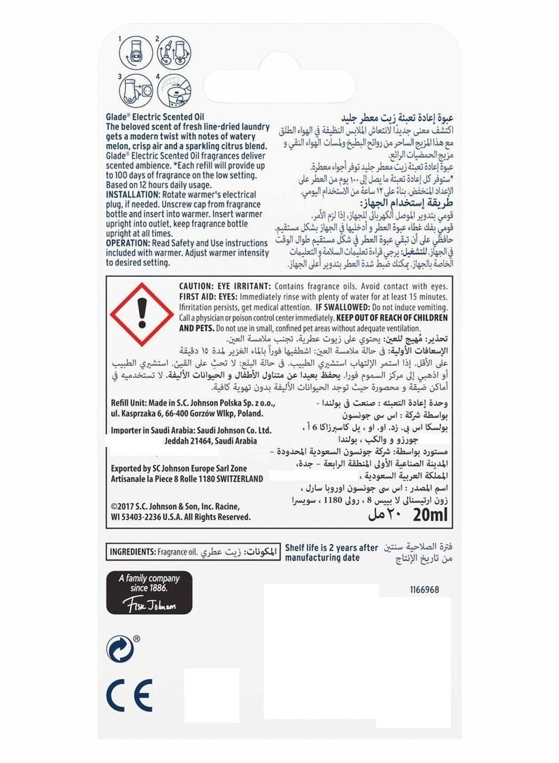 Glade Electric Scented Oil Refill Clean Linen 20 ML - Image 2