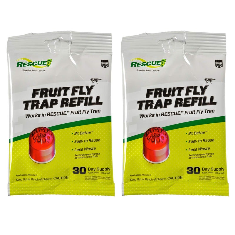 RESCUE! Fruit Fly Trap Bait Refill – 30 Day Supply – 2 Pack - Image 1