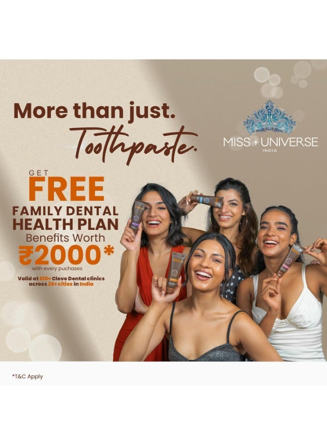 كلوف معجون أسنان القرنفل، إصلاح المينا وإعادة التمعدن، استشارة مجانية للأسنان مع كل عبوة لتخفيف الحساسية، مكافحة أمراض اللثة، خالي من التريكلوسان، خالي من البارابين، خالي من البيروكسيد، عبوة من 1 (100 جرام) - Image 2