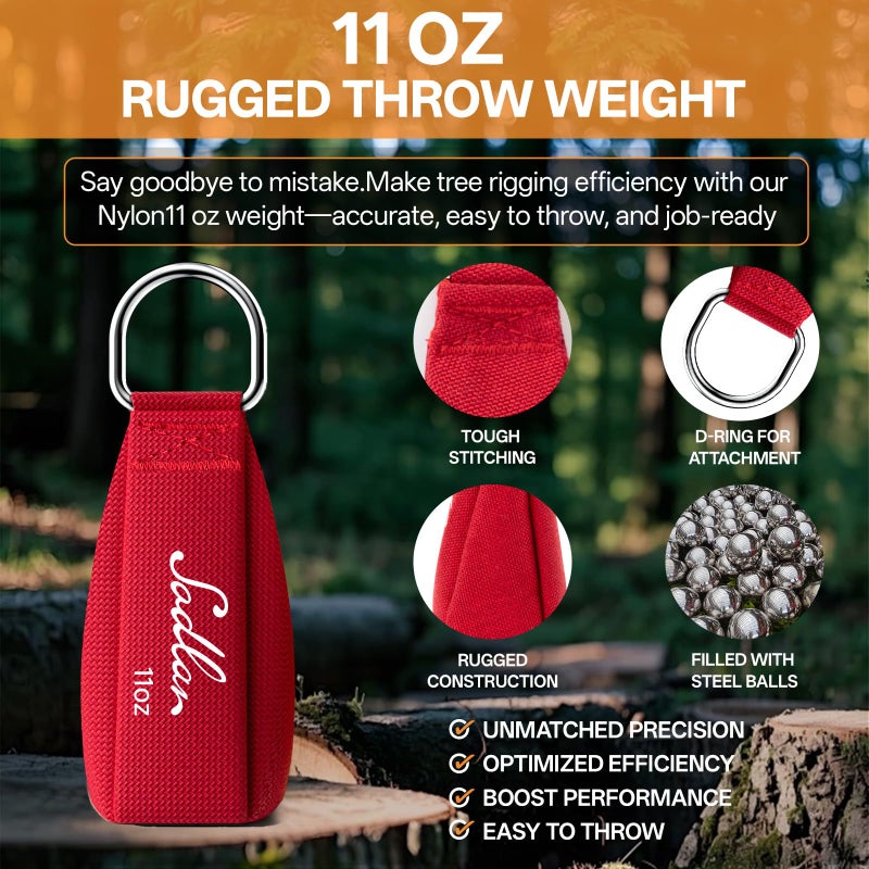 Sodlar Arborist Throw Line Kit - Ultra Slick 166ft Polyester Rope with 11Oz Weight Throw Bag Low High Limb Throwing Adults Forestry Tree Trimming Cutting Gear - Image 4