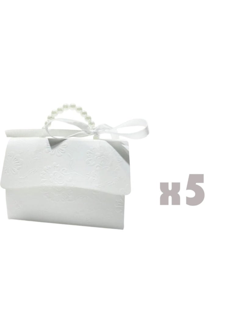 5-Piece Customizable Wedding Favor Gift Box- White - Image 1