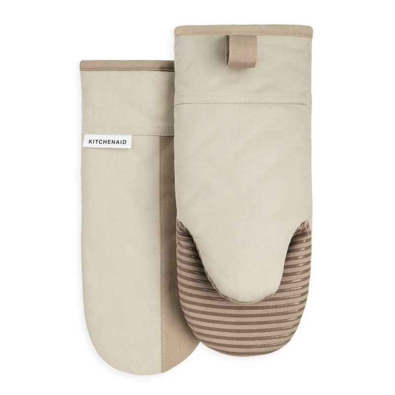 KitchenAid Beacon TwoTone NonSlip Oven Mitt Set MilkshakeBeige 575x13 2 Piece