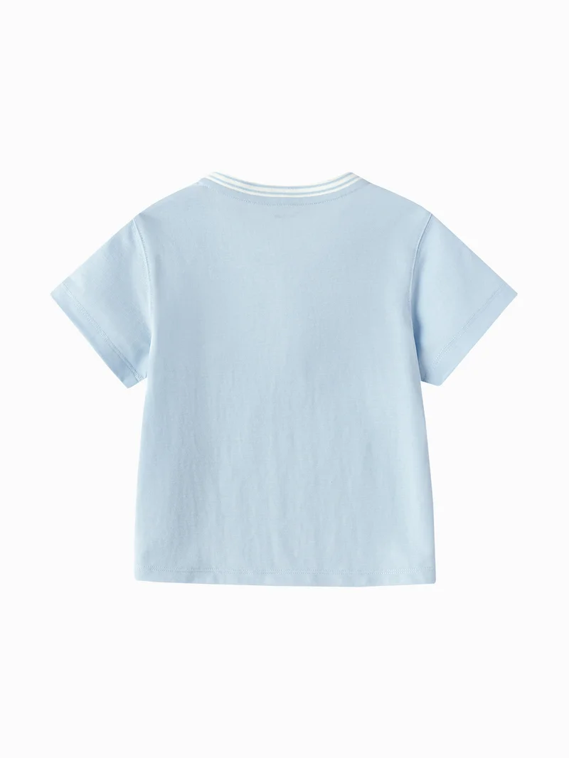 Balabala Toddler Boys Round v-neck short-sleeved T-shirt