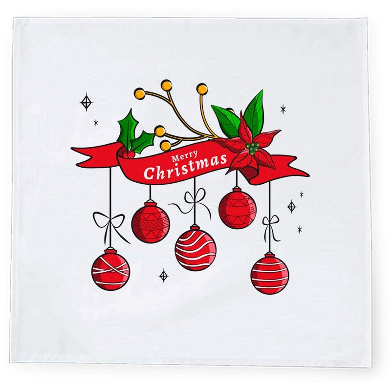 Khakee مناديل طاولة حرير تفطة بموضوع عيد الميلاد 6 قطع 10x10 لتزيين عيد الميلاد زينة عيد الميلاد هدية عيد الميلاد npxmas146P - Image 2